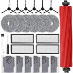 25-delige accessoireset voor robotstofzuiger - hoofdborstel, stofzakken, dweilpads, HEPA-filters, zijborstels, reinigingsborstel, schroevendraaier.