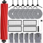 25 stuks accessoires gescht voor Roborock Qrevo Pro/Qrevo S robotstofzuiger, 1 hoofdborstel, 6 stofzakken, 6 dweilpads, 4 HEPA-filters, 6 zijborstels, 1 reinigingsborstel, 1 schroevendraaier