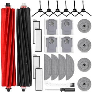 26 stuks accessoires voor Roborock S8 MaxV Ultra robotstofzuiger, 2 hoofdborstels, 4 stofzakken, 4 reinigingsdoeken, 4 zijwissers, 4 filters, 6 zijborstels, 1 reinigingsborstel, 1 schroevendraaier