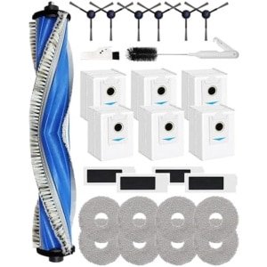 27-Pack Vervangende Accessoires voor ECOVACS DEEBOT T30S/T30S PRO/T30S AI Robotstofzuiger, 1 Hoofdborstel 6 Zijborstels 4 Hepa-filters 6 Stofzakken 8 Dweilpads 2 Reinigingsborstels