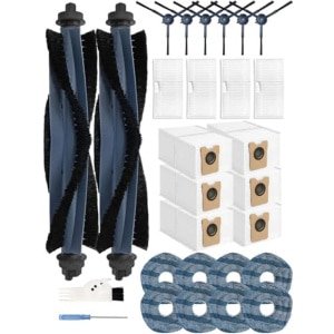 28 stuks accessoires voor Eufy Omni C20 robotstofzuiger, 2 rolborstels, 6 zijborstels, 6 actieve koolstofzakken, 4 HEPA-filters, 8 reinigingsdoekjes