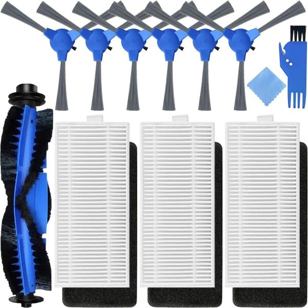 35C vervangende onderdelen accessoires kit voor Eufy RoboVac 35C 30 12 15T 30C 15C 25C robotstofzuiger, 1 x hoofdrolborstel, 3 x HEPA-filters, 6 x zijborstels reserveonderdelenset (10 stuks)