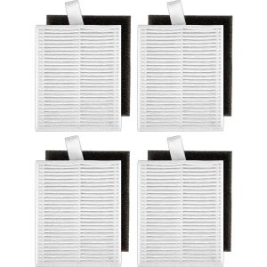 (4 Stuks) L60 L50 HEPA-filters Geschikt voor Eufy L60, L60 Hybrid, L60 SES, L50 SES, L50-serie Robotstofzuiger, Hepa-Filterset, Vervangende Onderdelen, Met Schuimfilter 4 Sets