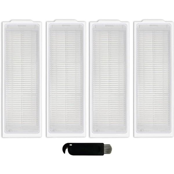 4-pack HEPA filters voor robotstofzuigers - geschikt voor Xiaomi Mop 2S, Mop P, Mop Pro - inclusief reinigingsborstel