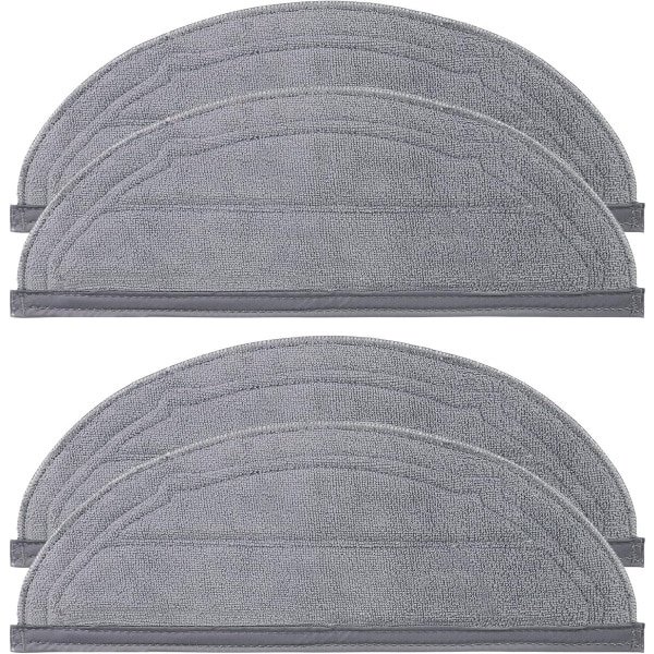 4 stuks reinigingsdoeken geschikt voor Roborock Q10 S5/Q10 S5+ robotstofzuiger - microvezel - zacht - wasbaar en herbruikbaar - zeer absorberend - vervangende mop - grijs - 310mm×109mm