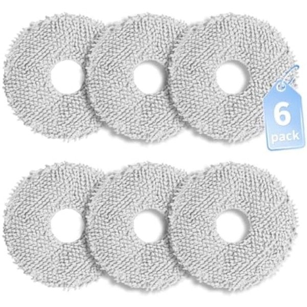 6 Stuks Vervangende Dweilpads voor Robotstofzuigers - Zeer Absorberend en Krasvrij
