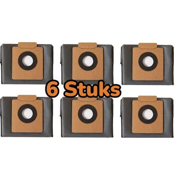 6 Stuks premium stozuigerzakken geschik voor Eufy Clean X8 Pro/X10 Pro Omni robotstofzuiger, stofzak, accessoireset, reserveonderdelen, grote capaciteit