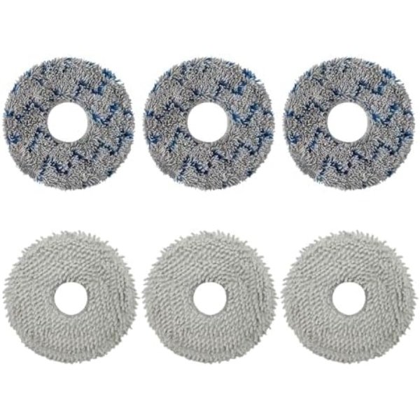 6 stuks accessoires wisdoeken voor Ecovacs Deebot T50 Pro Omni/N30 Pro Omni/T30 Pro/T30S/T20 Omni/T10 Omni/X1 Omni/X2 Omni robotstofzuiger, herbruikbare en wasbare reserveonderdelen