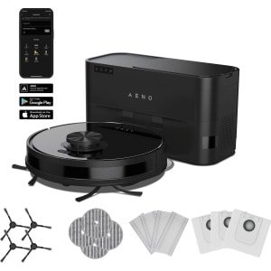 AENO RC5S Roterende Robotstofzuiger met LiDAR en Dweilfunctie - Autonoom Schoonmaken tot 2 Maanden - Compact Oplaadstation - Efficiënt op Alle Vloertypes - Zwart