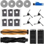 Accessoire Vervanging gescht voor Dreame X50 Ultra Complete / L50 Ultra Robotstofzuiger, 1 Hoofdborstel, 2 Filters, 4 Zijborstels, 4 Dweildoeken, 6 Stofzakken