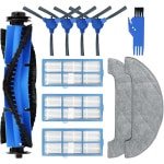 Accessoires Onderdelen compatibel voor Proscenic 850T, Ultenic D5s Pro, Ultenic D5s Pro+, Uoni S1 robotstofzuiger, 1 hoofdborstel, 4 zijborstel, 3 Hepa-filters, 2 doekjes