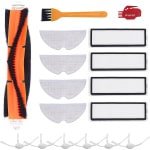 Accessoires voor Dreame D9 robotstofzuiger/Dreame L10 Pro robotstofzuiger, inclusief 1 hoofdborstel, 6 zijborstels, 4 filters, 4 dweildoeken, 2 reinigingsborstels