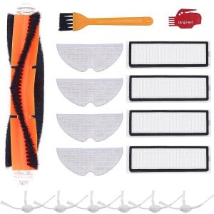 Accessoires voor Dreame D9 robotstofzuiger/Dreame L10 Pro robotstofzuiger, inclusief 1 hoofdborstel, 6 zijborstels, 4 filters, 4 dweildoeken, 2 reinigingsborstels
