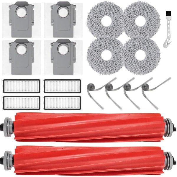 Accessoires voor Robotstofzuiger - Set van 2 hoofdborstellen, 4 doekjes, 4 stofzakken, 4 filters, 4 zijborstels, 1 reinigingsborstel