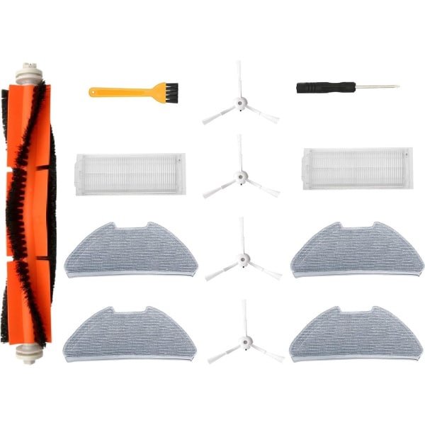 Accessoires voor Xiaomi Mi Robot Vacuümop 2 Pro/Reserveonderdelen Mop 2 Lite/Modellen MJST1SHW, MJSTL, MJST1S robotstofzuiger. 1 hoofdborstel, 4 zijborstels, 4 dweilen, 2 filters,