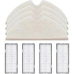 Accessoireset Geschikt voor Roborock Q5 Max+/Q8 Max/Q8 Max+/Q5 Pro/Q7/Q7+/Q7 Max/Q7 Max+ reserveonderdelen voor robotstofzuiger, 4 filters, 4 dweilpads (8 stuks)