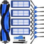 Accessoireset geschikt voor Eufy Robovac 11S Max, Robovac 15C Max, Robovac 30C Max, G20, G30, G30 Edge, G10 hybride robotstofzuiger, vervangingsdeel 1 hoofdborstel, 8 zijborstels, 4 filters