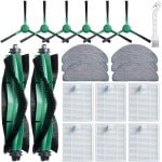 Accessoireset geschikt voor iRobot Y0110/Y0112/Y0140/Q0120/Q0110 robotstofzuigers - vervanging voor Roomba Essential - reserveonderdelen - Onderhoudsset - 6 filters - 6 dweilpads - 1 reinigingsborstel - 2 handborstels - 6 zijborstels