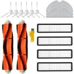 Accessoireset, vervanging gescht voor Dreame D9 Dreame L10 Pro Dreame D9 Max Dreame D9 Pro robotstofzuiger, 15 verpakkingen, 2 hoofdborstels, 4 filters, 6 zijborstels, 3 mopdoeken