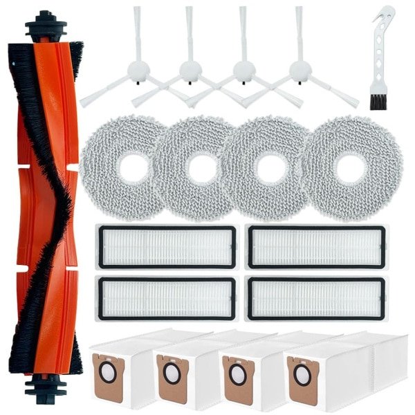 Accessoireset voor Robotstofzuiger - Hoogwaardige vervangingen - Set van 1 rolborstel, 4 filters, 4 borstels, 4 zakken, 4 dweilpads