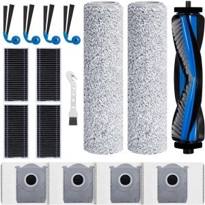 Accessoireset voor robotstofzuiger met rolborstel, rolrollen en filters - 4 stofzakken en zijborstels - Reserveonderdelen voor veegmachines.