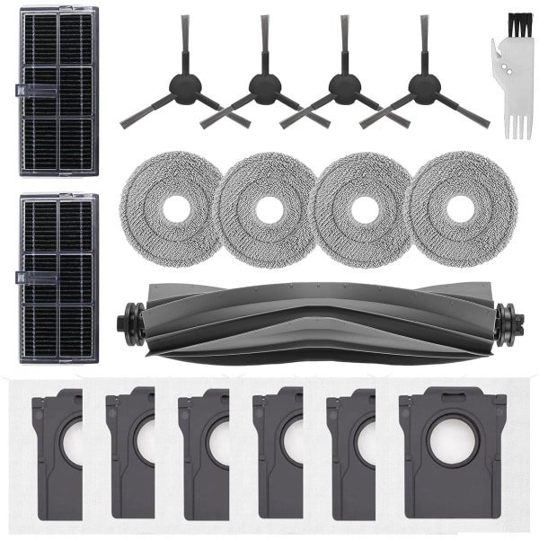 Accessories Kit gescht voor Dreame L10s Ultra Gen 2, L10s Pro Ultra Heat, L40 Ultra AE, Mova E30 Ultra Robotstofzuiger, 1 Hoofdborstel, 2 HEPA-Filters, 4 Zijborstels, 4 Dweildoeken, 6 Stofzakken