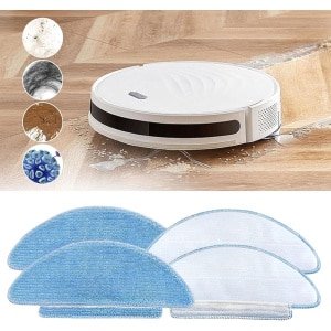 Allecta - 4 stuks super zachte microvezel schoonmaakdoeken voor robotstofzuiger, reserveonderdeel compatibel met Tikom L9000 / L8000, Lubluelu SL60D, LaResar L6 Nex, Honiture Q6 SE - reinigingsdoekjes