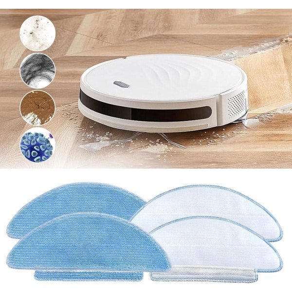 Allecta - 4 stuks super zachte microvezel schoonmaakdoeken voor robotstofzuiger, reserveonderdeel compatibel met Tikom L9000 / L8000, Lubluelu SL60D, LaResar L6 Nex, Honiture Q6 SE - reinigingsdoekjes