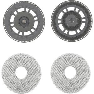 Allecto Plus - 2 dweilpads en reservehouder set voor robotstofzuigers met krachtige reinigingsopties