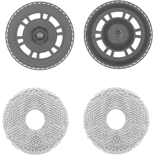 Allecto Plus - 2 dweilpads en reservehouder set voor robotstofzuigers met krachtige reinigingsopties