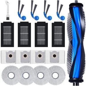 Allecto Plus - Accessoireset voor robotstofzuiger, 18-delig, inclusief rolborstel, HEPA-filters, reinigingsdoeken.
