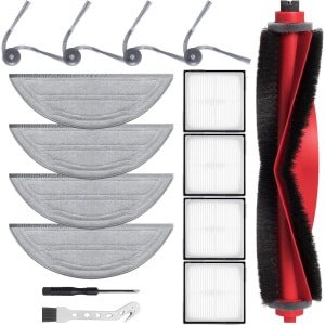 Allecto Plus - Accessoireset voor robotstofzuiger Q10 S5 / Q10 S5+ - 1 hoofdborstel, 4 Hepa-filters, 4 reinigingsdoeken, 4 stofzakken, 4 zijborstels, 1 schroevendraaier - Hulpstukken voor robotstofzuiger.