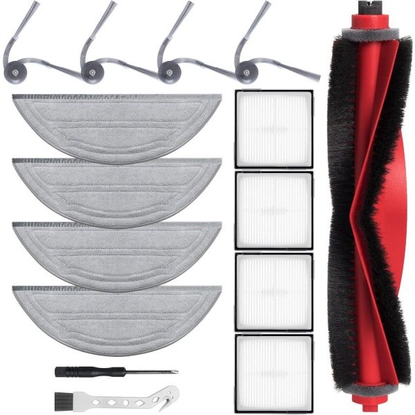 Allecto Plus - Accessoireset voor robotstofzuiger Q10 S5 / Q10 S5+ - 1 hoofdborstel, 4 Hepa-filters, 4 reinigingsdoeken, 4 stofzakken, 4 zijborstels, 1 schroevendraaier - Hulpstukken voor robotstofzuiger.