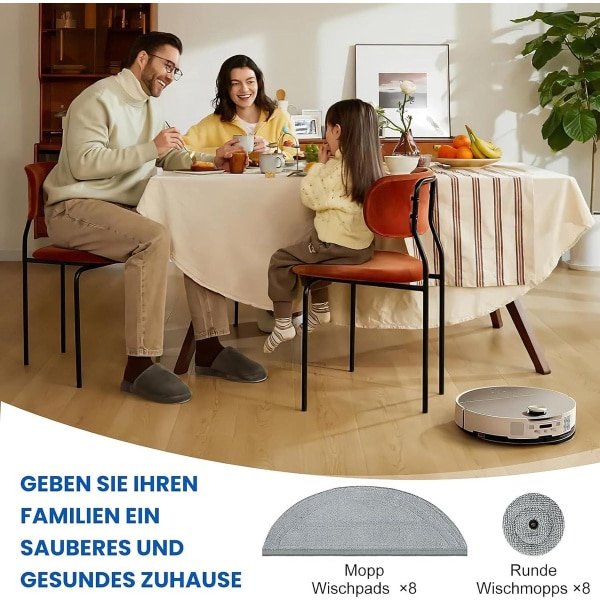 Allecto Plus - Dweildoeken Set voor Roborock Saros 10 Dweilrobot - Wasbare Microvezel Dweilpads - Herbruikbare Mop met Schroevendraaier - Reserveonderdelen - 16 stuks