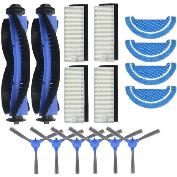 Allecto plus - 16-delige set reserveaccessoires en onderdelen voor robotstofzuiger - geschikt voor Cecotec Conga 1790 Ultra - inclusief hoofdborstel, zijkwast, mop en HEPA-filter