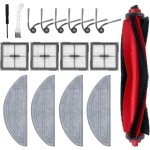 Allecto plus - Accessoireset voor Robotstofzuiger: 17 vervangende onderdelen voor diverse modellen, inclusief hoofdborstel, HEPA-filters, dweilpads, zijborstels en reinigingsborstel.