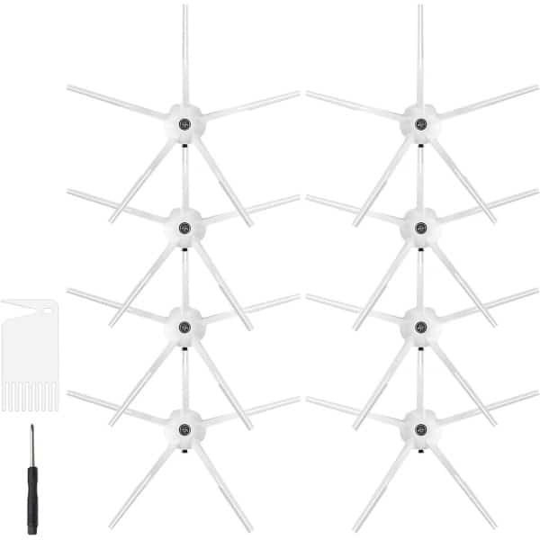 Allecto plus - Vervangende Zijborstels voor Robotstofzuiger - Compatibel met Meerdere Modellen - Set van 8 stuks