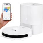 Auronic Robotstofzuiger - Met Dweilfunctie - WiFi en App - Laadstation - Huisdieren - Dweilrobot - Laser Navigatie - Automatisch Leegstation - Wit
