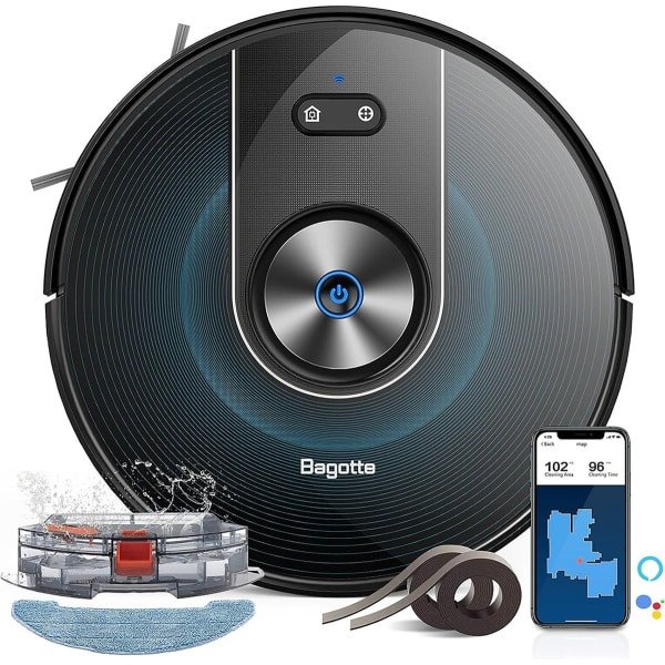 Bagotte BG800MAX Robotstofzuiger met Dweilfunctie - Met Laadstation - Dweilrobot - Inclusief Applicatie