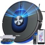 Bagotte Shellbot SL60 Robotstofzuiger met Dweilfunctie, 2-in-1 Self-charging Shellbot SL60 Robot Vacuum Cleaner, Laser Lidar Navigatie met Camera, 4000Pa Sterke Zuigkracht, 200 Mins+ Runtime, App No-go Zone, Compatibel met App,Alexa, Google Assistant