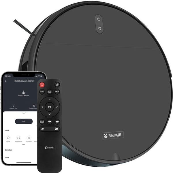 BluMill Robotstofzuiger met Dweilfunctie - Geschikt voor alle vloertypen - Huisdieren - voor Stof en Hondenhaar - met Afstandsbediening en App