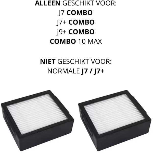 Bramokava® 2x HEPA Filter - ALLEEN geschikt voor iRobot Roomba COMBO j7+ / COMBO j9+ / 10 Max - NIET voor gewone j7+ / j9+ Robotstofzuiger