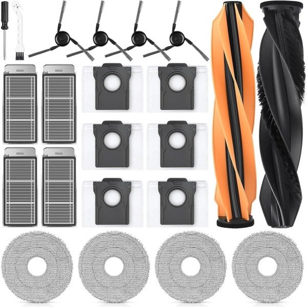 CSGoods - Ultra Complete robotstofzuiger met accessoires - 22 stuks - 2 hoofdborstels - 4 reinigingsdoeken - 4 filters - 6 stofzakken - 4 zijborstels