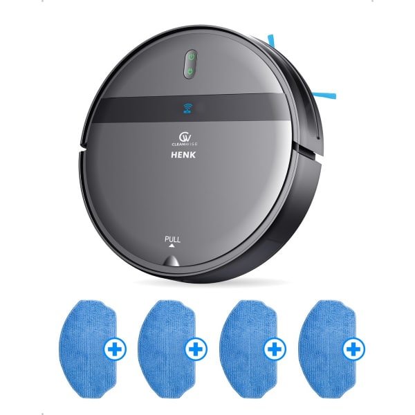 CleanWise Henk + 4 Dweil Doeken - Robotstofzuiger met dweilfunctie - Dweilrobot - Laadstation - Geschikt voor Huisdieren