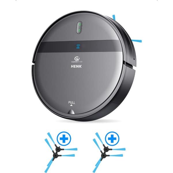 CleanWise Henk + 4 zijborstels - Robotstofzuiger met dweilfunctie - Dweilrobot - Laadstation - Geschikt voor Huisdieren