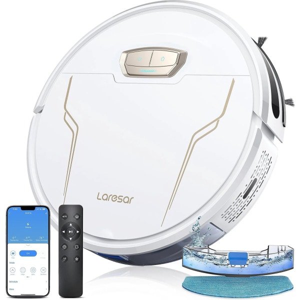 Comnox - Laresar Evol 3S Robotstofzuiger - 5000Pa Zuigkracht - 3-in-1 Dweilen, Stofzuigen & Vegen - Slimme Navigatie - Ultra Stil - App- en Spraakbediening