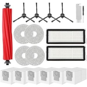 Complete Reserveonderdelenset voor Robotstofzuiger - 19 Delen Inclusief Hoofdborstel, HEPA Filters, Stofzakken, Dweilpads, Zijborstels en Reinigingsaccessoires
