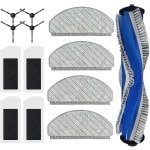 Cosensi - Accessoireset voor robotstofzuiger Deebot N20 Pro Plus - 17 stuks - 1 hoofdborstel, 4 reinigingsdoeken, 4 filters, 4 zijborstels