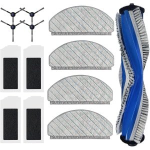 Cosensi - Accessoireset voor robotstofzuiger Deebot N20 Pro Plus - 17 stuks - 1 hoofdborstel, 4 reinigingsdoeken, 4 filters, 4 zijborstels