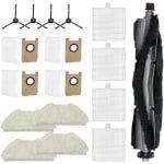 Cosensi - Accessoireset voor robotstofzuiger T20 - 17-delig, inclusief hoofdborstel, dweilen, HEPA-filters, zijborstels en stofzakken.